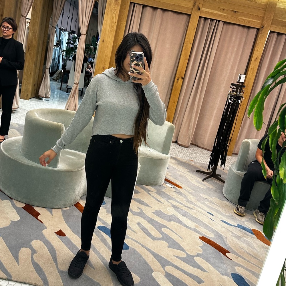 Aritzia waffle, slightly cropped hoodie